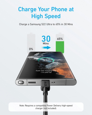 Logo trade advertising product photo of: Anker USB-C to USB-C Cable 1.8 metre 60W