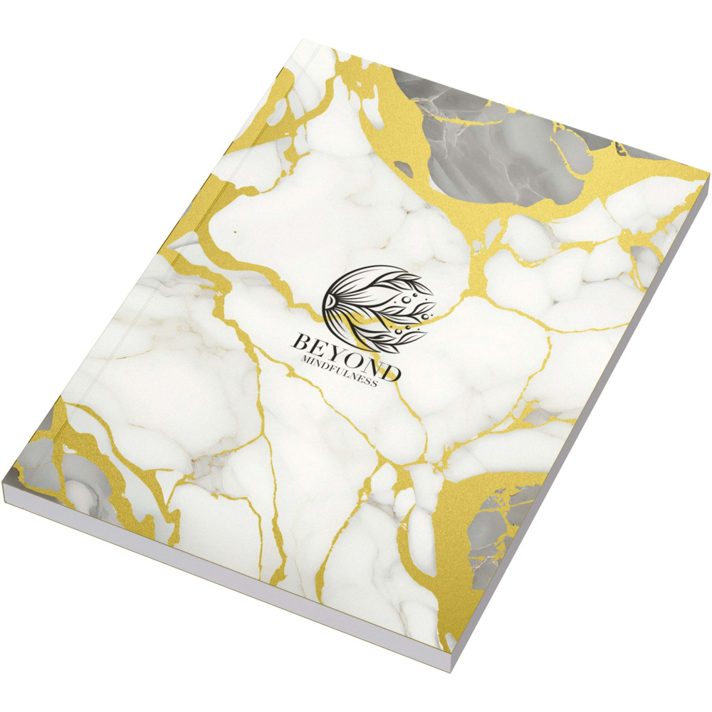 Logo trade business gifts image of: Novella Austen A5 metallic soft cover notebook - 100 sheets