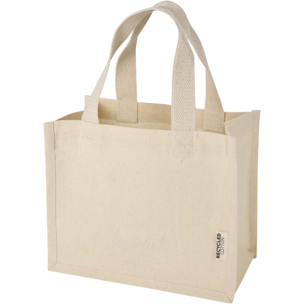 Logo trade promotional item photo of: Odessa 220 g/m² GRS recycled cotton mini gusset tote bag 9L