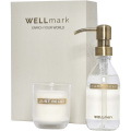 Wellmark Discovery 250 ml hand soap dispenser and 150 g scented candle set, White