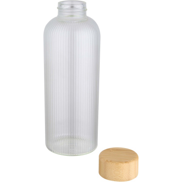 Logo trade corporate gift photo of: Mirage 650 ml single-walled borosilicate glass bottle with bamboo lid