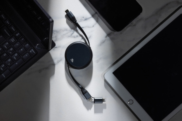 Logo trade promotional products picture of: Terra RCS recycled aluminium retractable 240W 2-in-1 cable