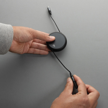 Logotrade promotional giveaway image of: Terra RCS recycled aluminium retractable 240W 2-in-1 cable