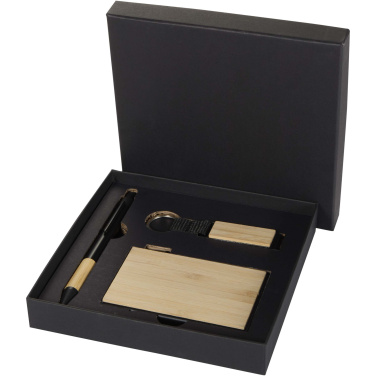 Logotrade promotional merchandise photo of: Minka RCS recycled aluminium ballpoint pen, keychain and RFID card holder gift set