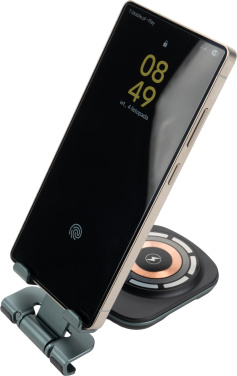 Logo trade corporate gifts image of: Phone holder with wireless charger