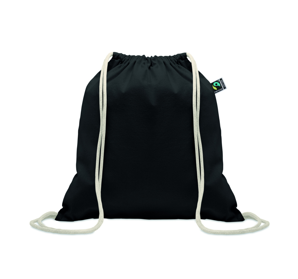 Logo trade advertising product photo of: Drawstring bag Fairtrade 180gr