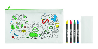 Logo trade promotional gifts image of: Pencil case with 4 crayons
