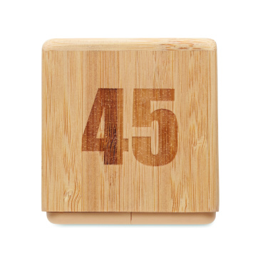 Logo trade promotional giveaways image of: Bamboo twist snooze timer