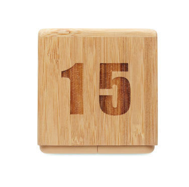 Logo trade promotional giveaways image of: Bamboo twist snooze timer