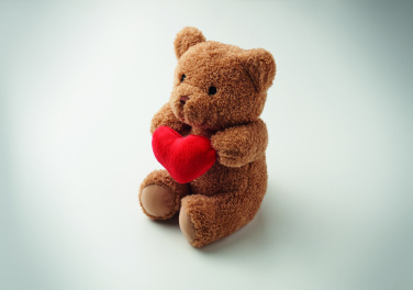 Logo trade promotional products image of: Teddy bear with heart 23cm