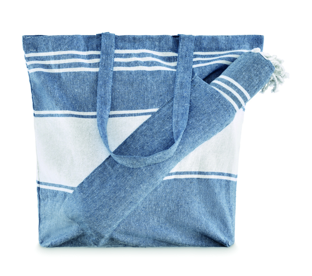 Logo trade promotional gifts image of: Beach bag with hammam towel
