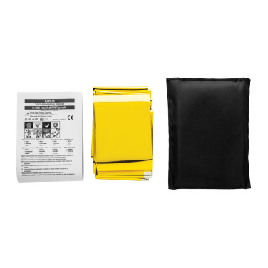 Logotrade corporate gift picture of: Solra emergency blanket in RCS recycled RPET pouch