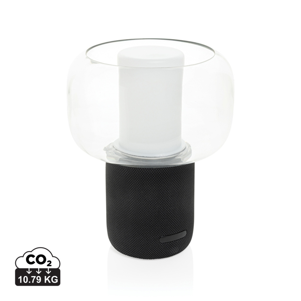 Logo trade promotional gifts image of: Lux RCS recycled plastic 10W speaker lamp
