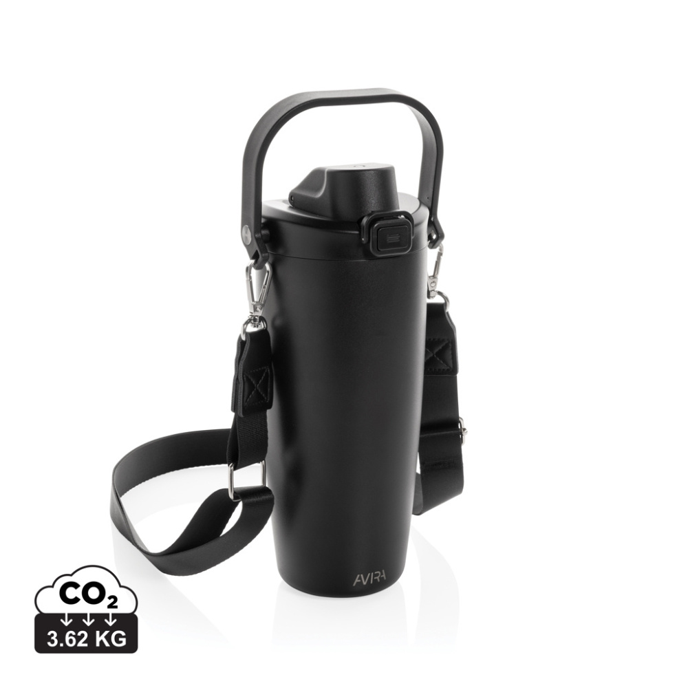 Logo trade corporate gifts image of: Avira Ayala RCS re-steel duosip lockable crossbody tumbler