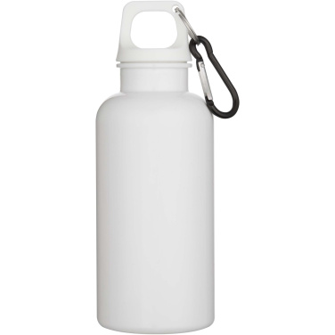 Logotrade promotional merchandise photo of: Oregon 400 ml solid colour RCS recycled plastic water bottle with carabiner