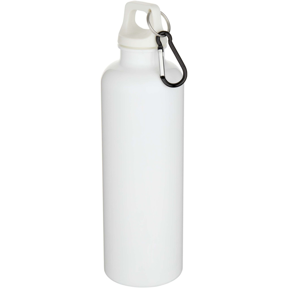 Logo trade promotional products image of: Oregon 750 ml solid colour RCS recycled plastic water bottle with carabiner