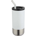 Grayson 480 ml RCS recycled insulated tumbler with straw, White