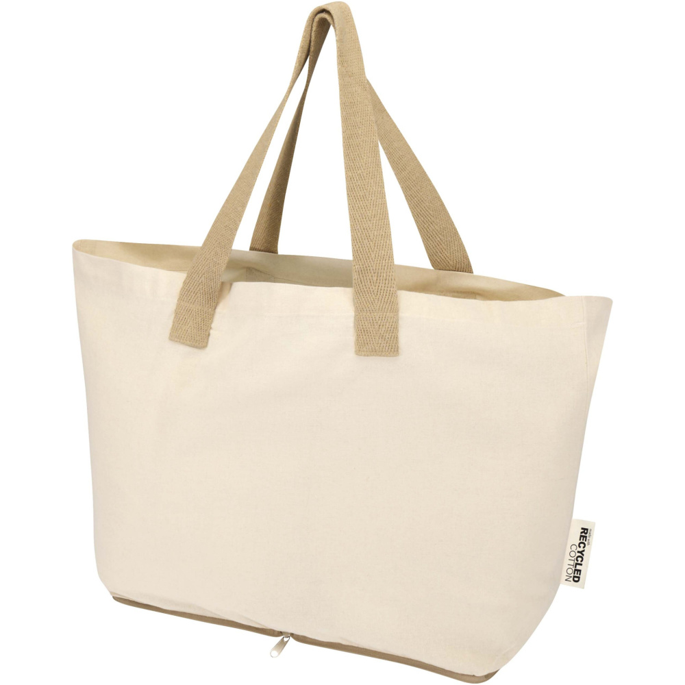 Logo trade promotional products image of: Sierra 140 g/m² GRS recycled foldable cotton tote bag 7L