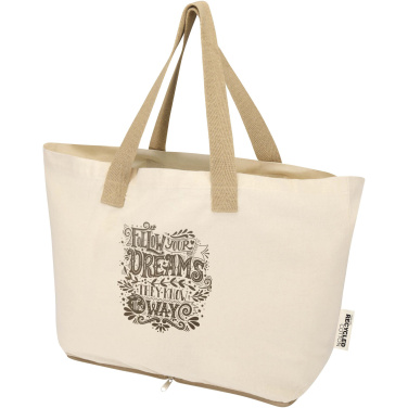 Logo trade advertising products image of: Sierra 140 g/m² GRS recycled foldable cotton tote bag 7L