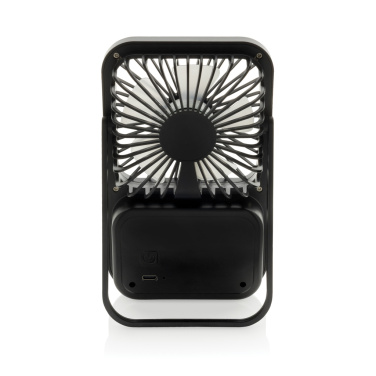 Logo trade corporate gifts picture of: Aervina RCS recycled plastic re-chargeable desk fan