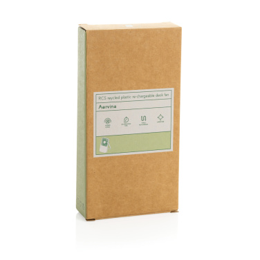 Logotrade promotional product picture of: Aervina RCS recycled plastic re-chargeable desk fan