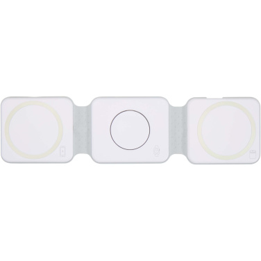 Logo trade promotional item photo of: Armus 3-in-1 15W recycled plastic foldable wireless charger