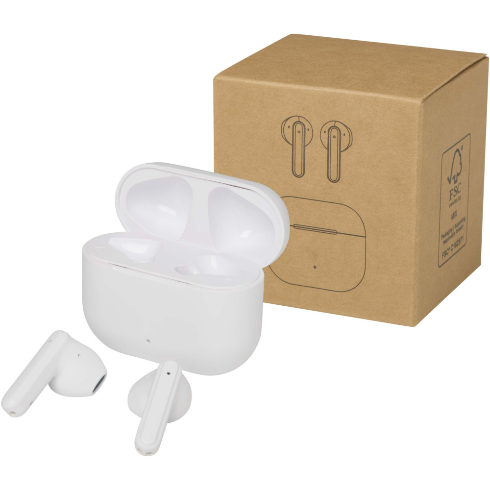 Logo trade business gift photo of: Altais recycled plastic True Wireless Bluetooth® headset