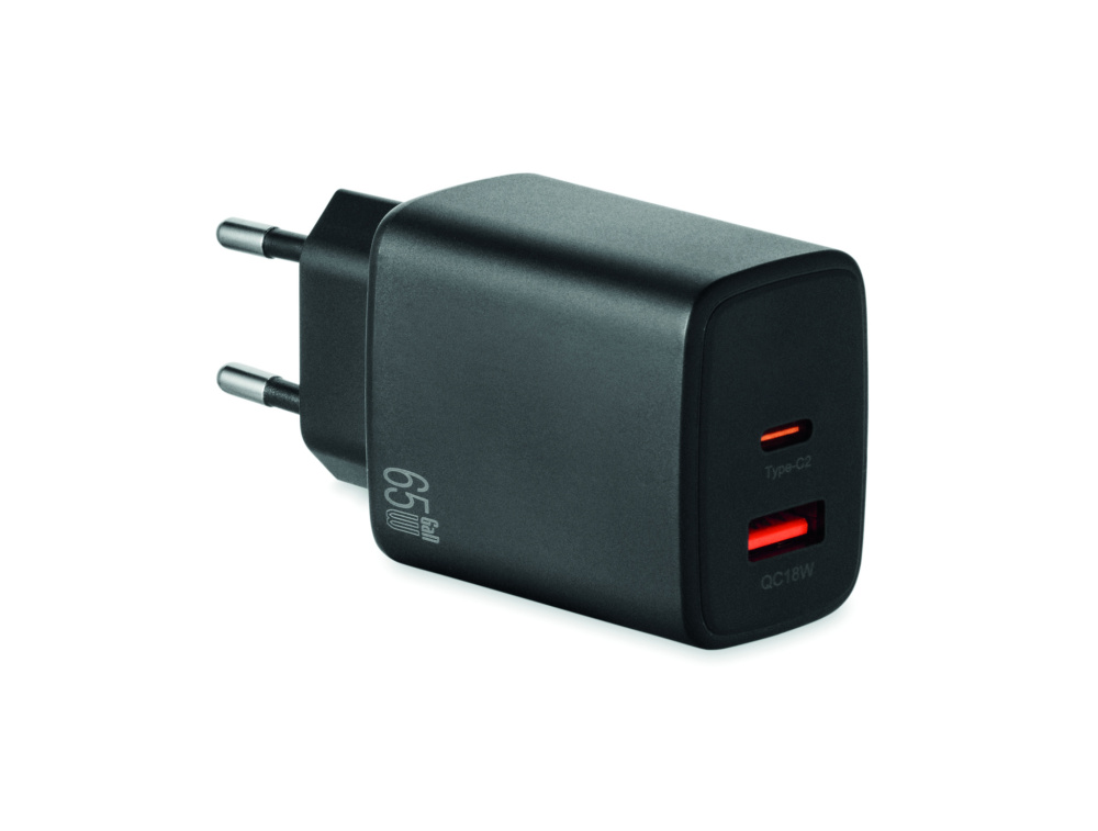 Logo trade advertising products picture of: EU 2-pole wall adapter/charger