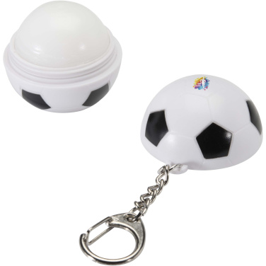 Logotrade business gift image of: Rami football-shaped vanilla lip balm with SPF 15 and keychain