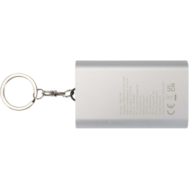 Logo trade corporate gifts picture of: Arcturus 2000 mAh recycled aluminium power bank with keychain