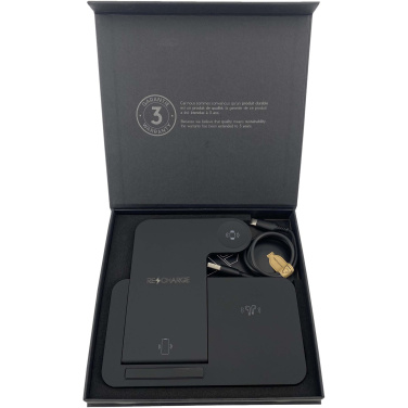 Logo trade promotional gifts picture of: SCX.design W28 3-in-1 wireless charging base with phone stand