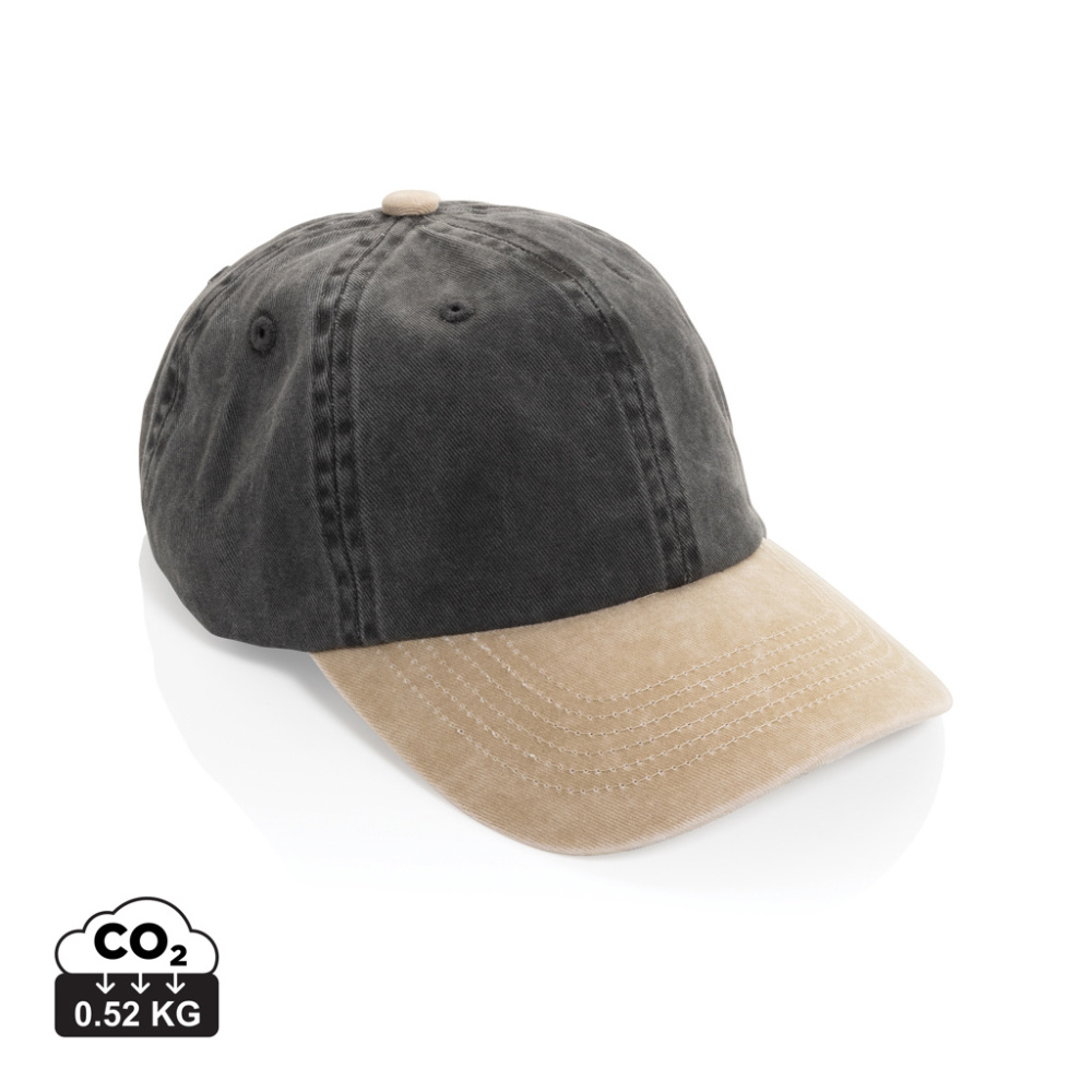 Logotrade promotional giveaways photo of: BEAU AWARE™ Washed 6 panel 270gsm cotton twill two tone cap