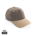BEAU AWARE™ Washed 6 panel 270gsm cotton twill two tone cap, brown