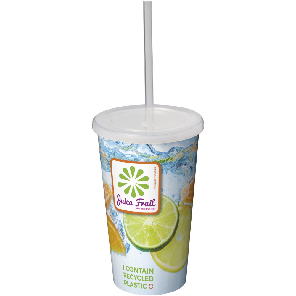 Logotrade meened pilt: Brite-Americano® 350 ml topeltseintega joogitops kõrrega