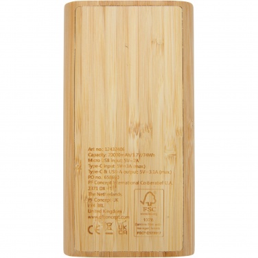 Logo trade reklaamkingituse pilt: Tulda 20 000 mAh bambusest akupank