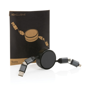 Logotrade ärikingituse foto: Terra RCS taaskasutatud alumiiniumist sissetõmmatav 6-ühes kaabel