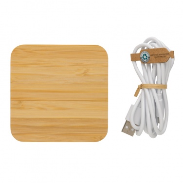 Logotrade reklaamkingid pilt: Bambusest 10 W juhtmevaba laadija USB-ga