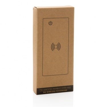 Logotrade reklaamkingitused pilt: Bambusest 8000 mAh 5W juhtmevaba akupank