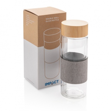 Logotrade reklaamkingituse foto: Impact topeltseinaga borosilikaatklaasist pudel