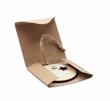 Logo trade reklaamtoote pilt: Puidust jõulukuulike kuuseseemnetega