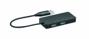 Logotrade meened pilt: 3-pordiline USB-jaotur 20 cm kaabliga