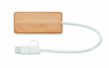 Logotrade reklaamkingid pilt: Bambusest USB 3 pordiga jaotur