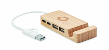 Logotrade ärikingi foto: Bambusest USB 4 pordiga jaotur
