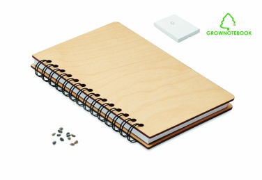 Logotrade ärikingitused pilt: A5 kasepuidust märkmik GROWBOOK™