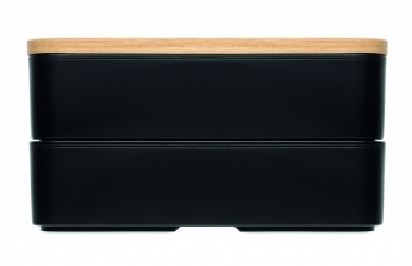 Logo trade reklaamkingituse pilt: PP-st lõunakarp ja bambusest kaas