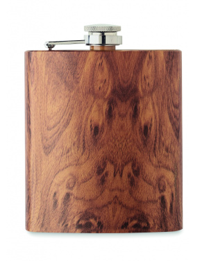 Logotrade ärikingituse foto: Puiduimitatsiooniga plasku 190 ml