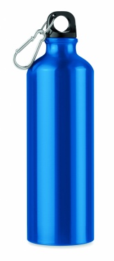 Logotrade ärikingitused pilt: Ühekordse seinaga 750 ml alumiiniumist pudel koos karabiiniga, kohandatava trükilahendusega