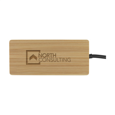 Logo trade reklaamtoote pilt: Fyra bambusest USB jaotur