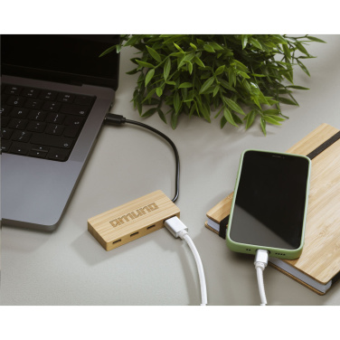 Logotrade meene foto: Fyra bambusest USB jaotur