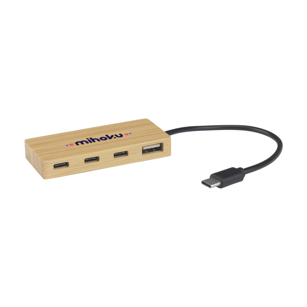 Logo trade reklaamkingituse pilt: Fyra bambusest USB jaotur
